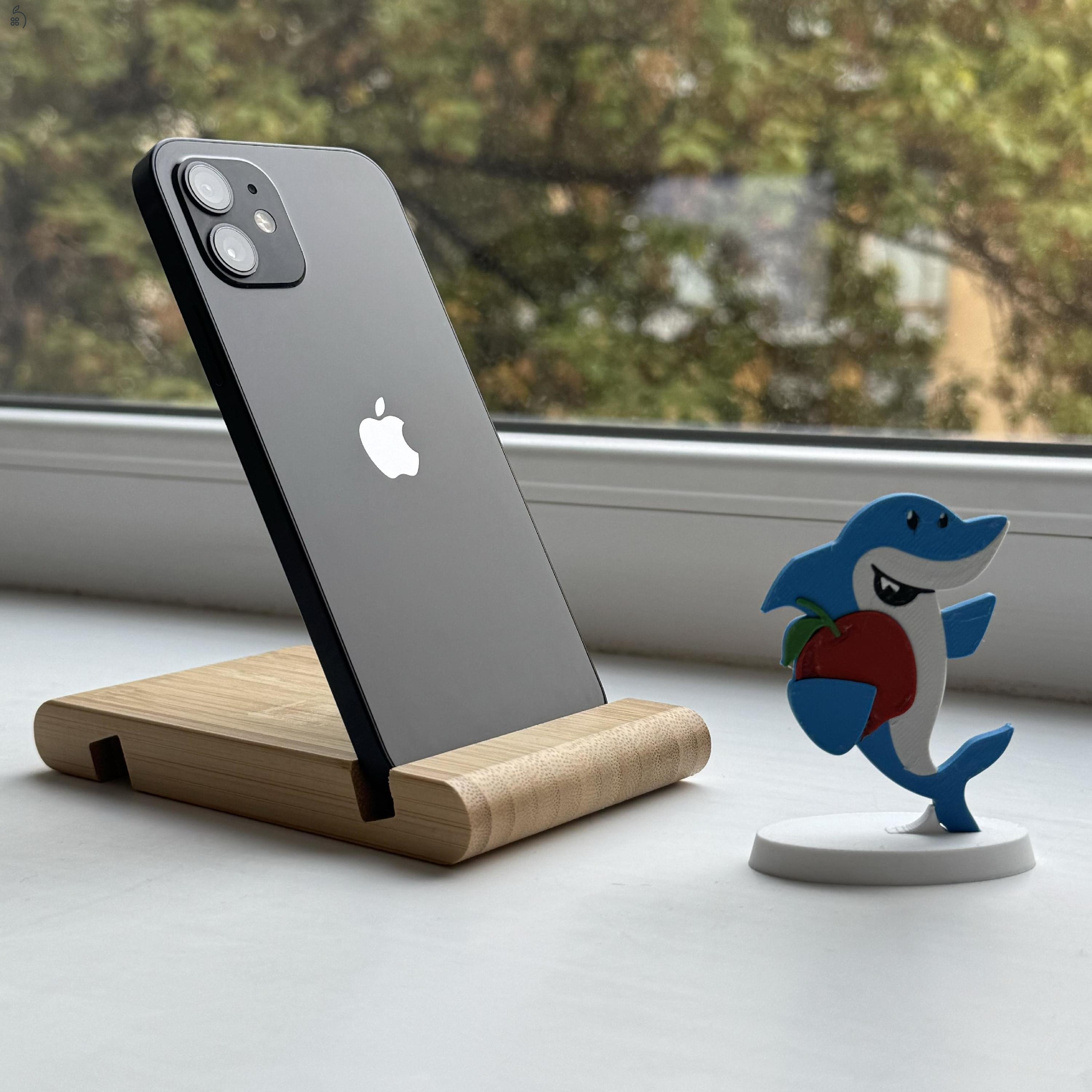 GYÖNYÖRŰ iPhone 12 64GB Black -1 ÉV GARANCIA - Kártyafüggetlen, MS3654