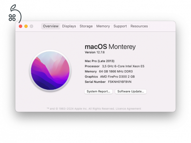 Eladó MacPro 6.1 3.5Ghz 6-core Intel Xeon 256SSD/64GB