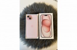 Hibátlan újszerű Rózsaszín iPhone 15 Plus 128 GB - üvegfóliával, kameravédővel, tokkal