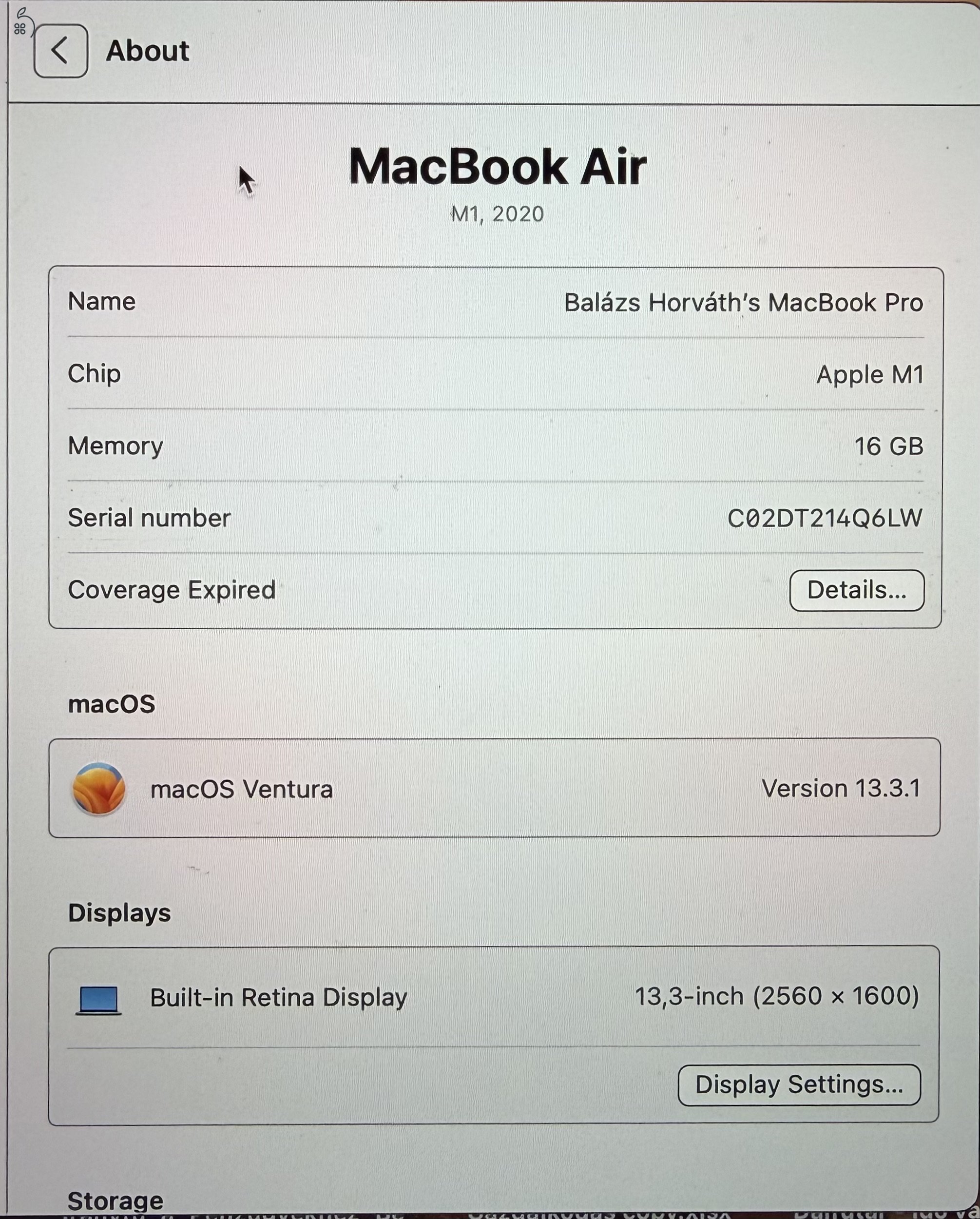 MacBook Air M1 2020