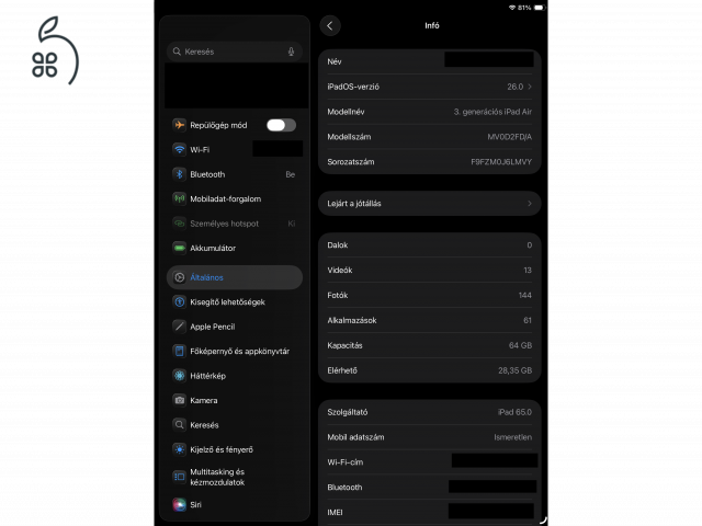 Apple ipad Air 3rd generation WIFI+Cellular, 64GB, Space Gray