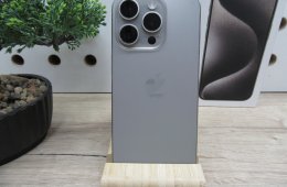 Apple iPhone 15 Pro – Natural Titanium – ProMotion 120 Hz, A17 Pro, USB-C – 128 GB – Használt, megkímélt – 100% akku – 3 hónap garancia