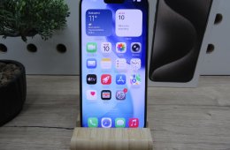 Apple iPhone 15 Pro – Natural Titanium – ProMotion 120 Hz, A17 Pro, USB-C – 128 GB – Használt, megkímélt – 100% akku – 3 hónap garancia