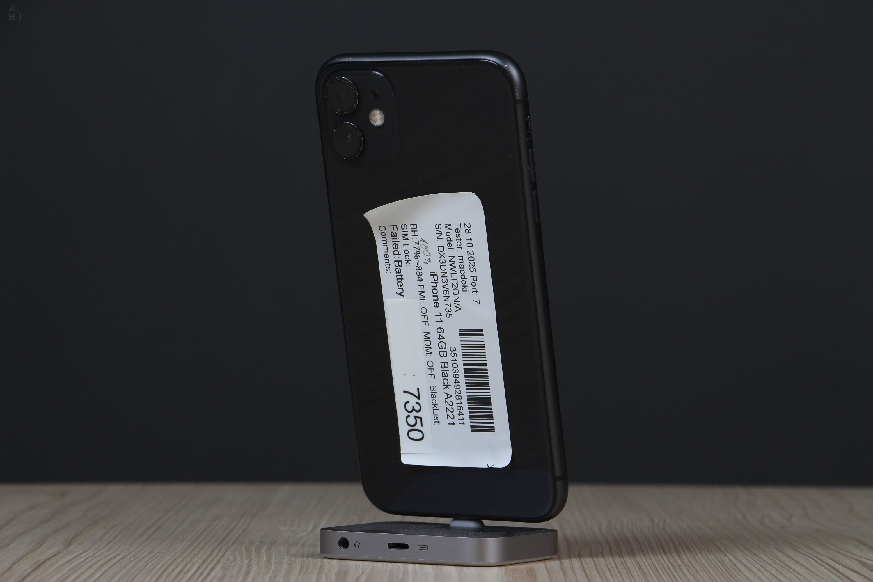 Apple iPhone 11 64GB Black B US-7350