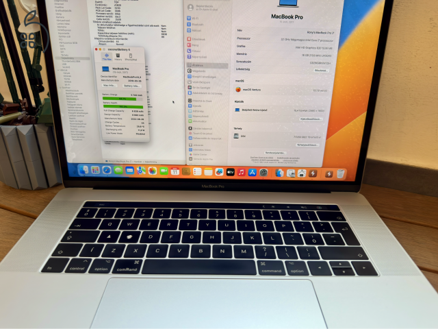 MacBook Pro 15 2017 i7 3.1 GHz 4-mag 16 GB RAM 2 TB SSD 44 ciklus 100% ciklus