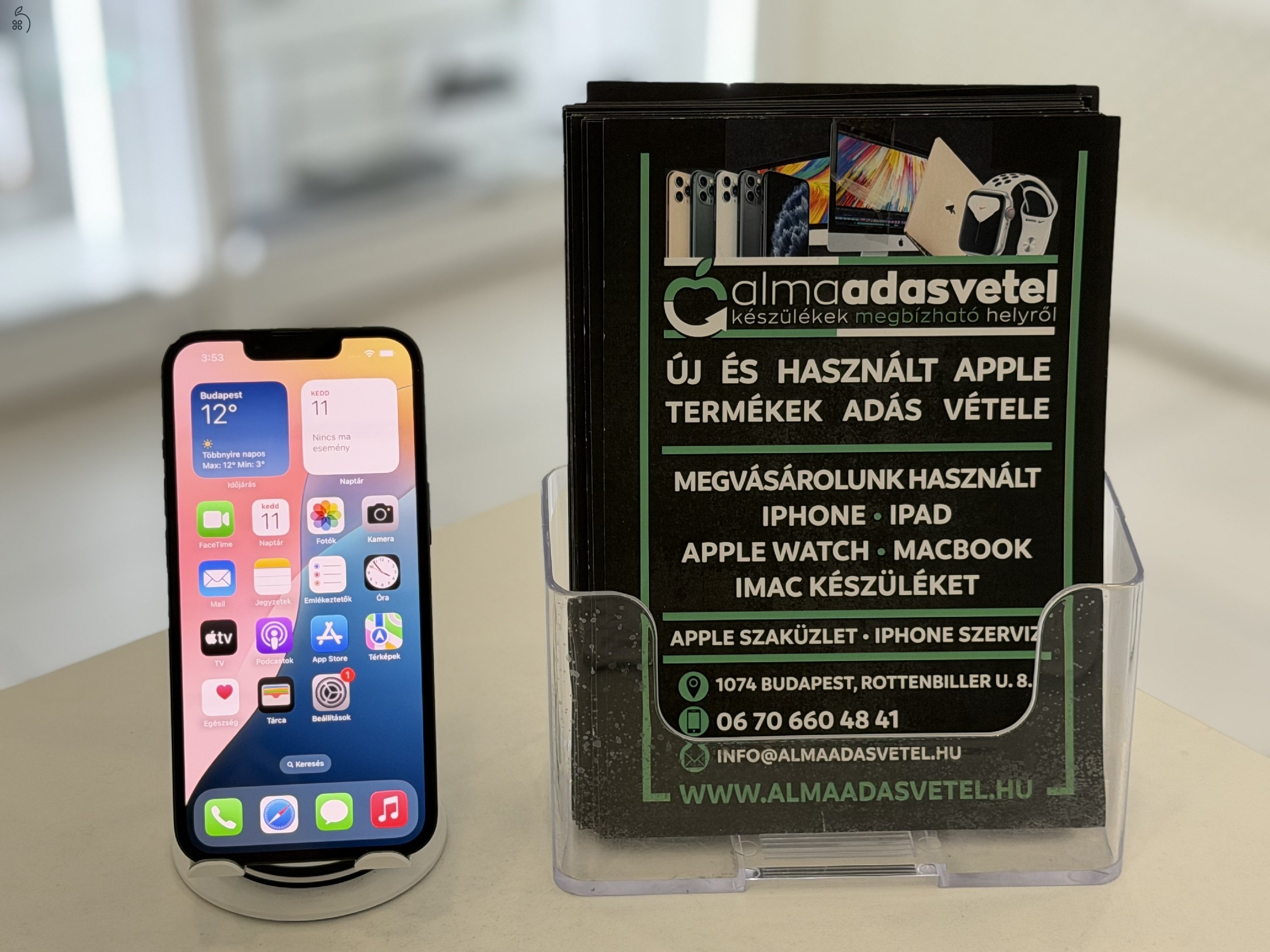 iPhone 13 128GB Független Megkímélt/1-3 hónap gar./Akku 89%/p4559