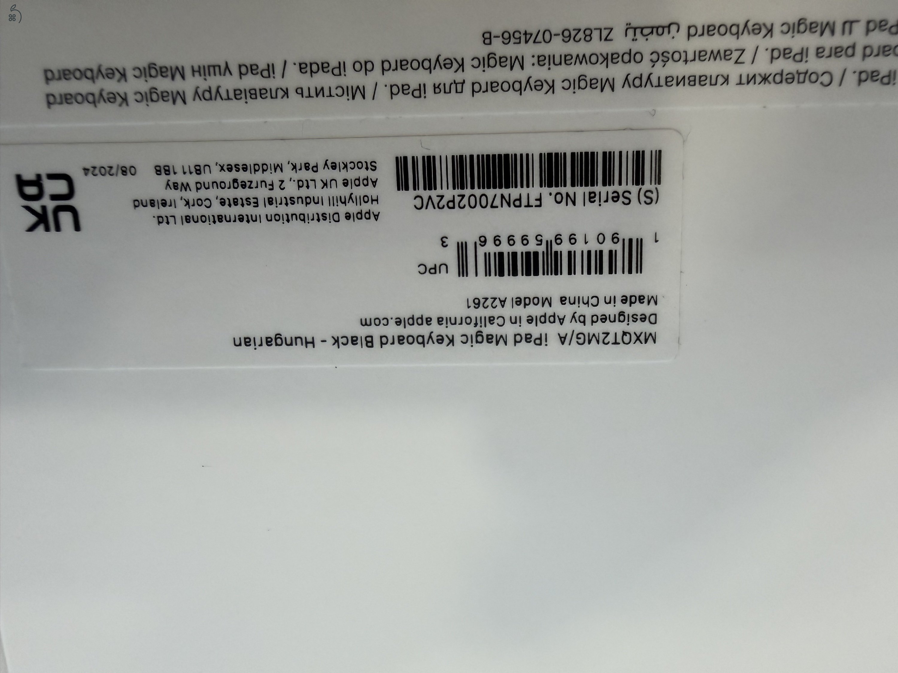 iPad Magic Keyboard A2261/iPad Air 10.9