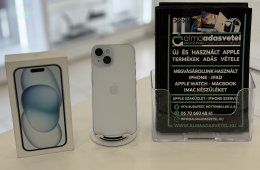 iPhone 15 128GB Kék Független Használt/1-3 hónap gar./Akku 83%/p4563