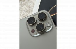 iPhone 16 Pro Max 256GB Natúr Titán, Szép Állapotú, Akku 100%, 2026 Júliusig Garancia