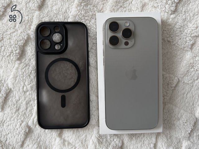 iPhone 16 Pro Max 256GB Natúr Titán, Szép Állapotú, Akku 100%, 2026 Júliusig Garancia