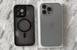 iPhone 16 Pro Max 256GB Natúr Titán, Szép Állapotú, Akku 100%, 2026 Júliusig Garancia