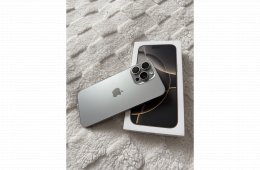 iPhone 16 Pro Max 256GB Natúr Titán, Szép Állapotú, Akku 100%, 2026 Júliusig Garancia