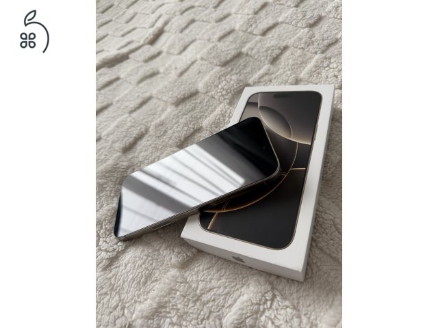 iPhone 16 Pro Max 256GB Natúr Titán, Szép Állapotú, Akku 100%, 2026 Júliusig Garancia