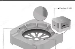Mac mini M4 hőelvezető és porvédő állvány.