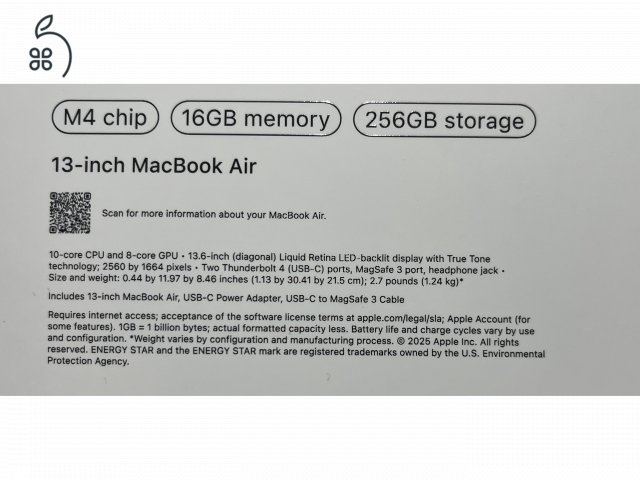 2025 M4 MacBook Air, bontatlan, garanciás