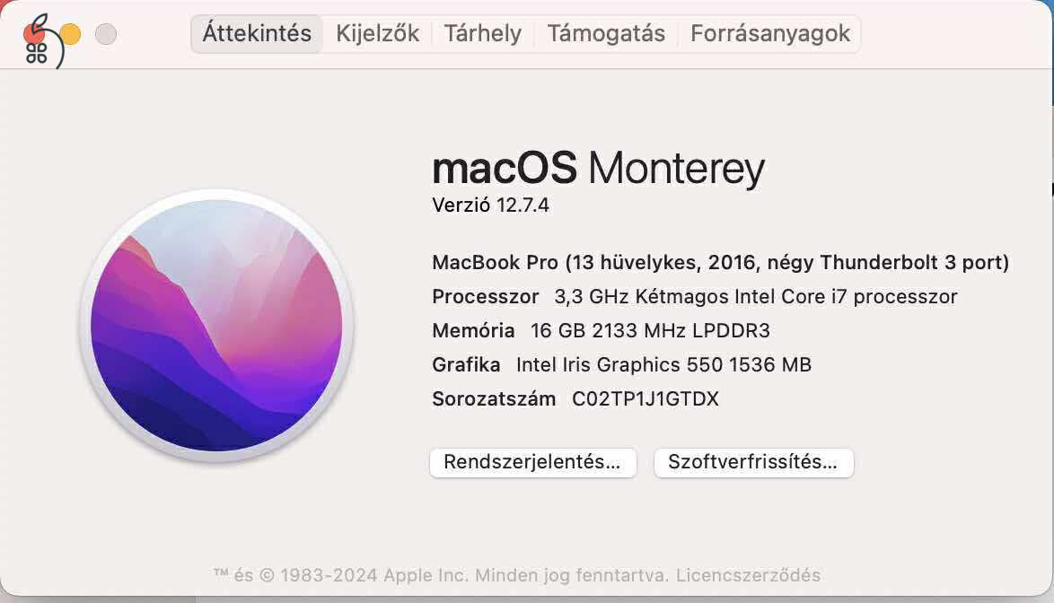 Apple MacBook Pro 13” (2016, Touch Bar) – i7 / 16 GB RAM / 256 GB SSD