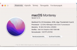 Apple MacBook Pro 13” (2016, Touch Bar) – i7 / 16 GB RAM / 256 GB SSD