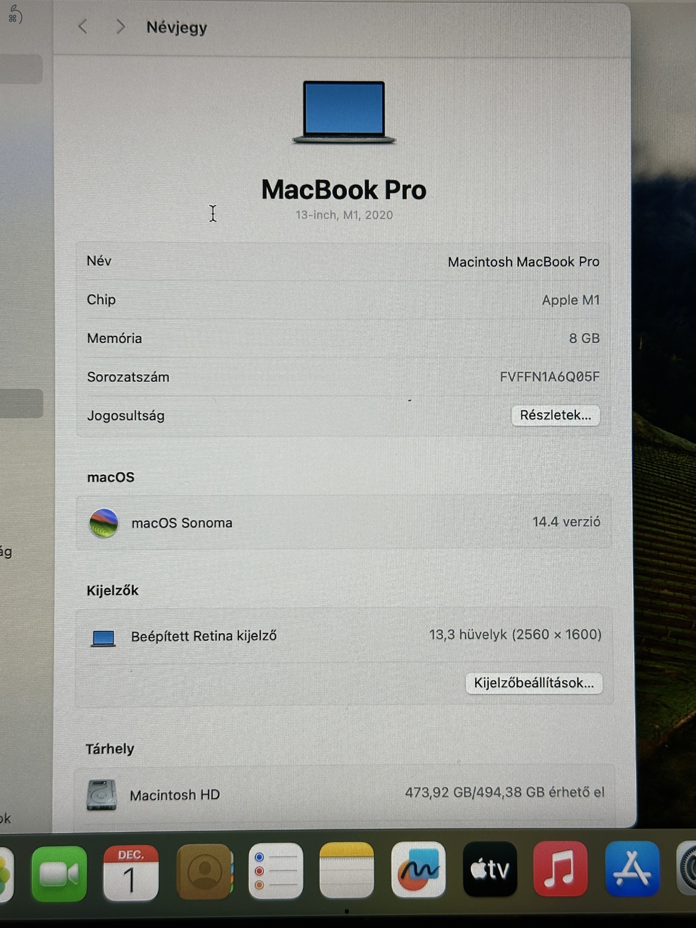 M1, 13”, 512 GB, 2020 modell