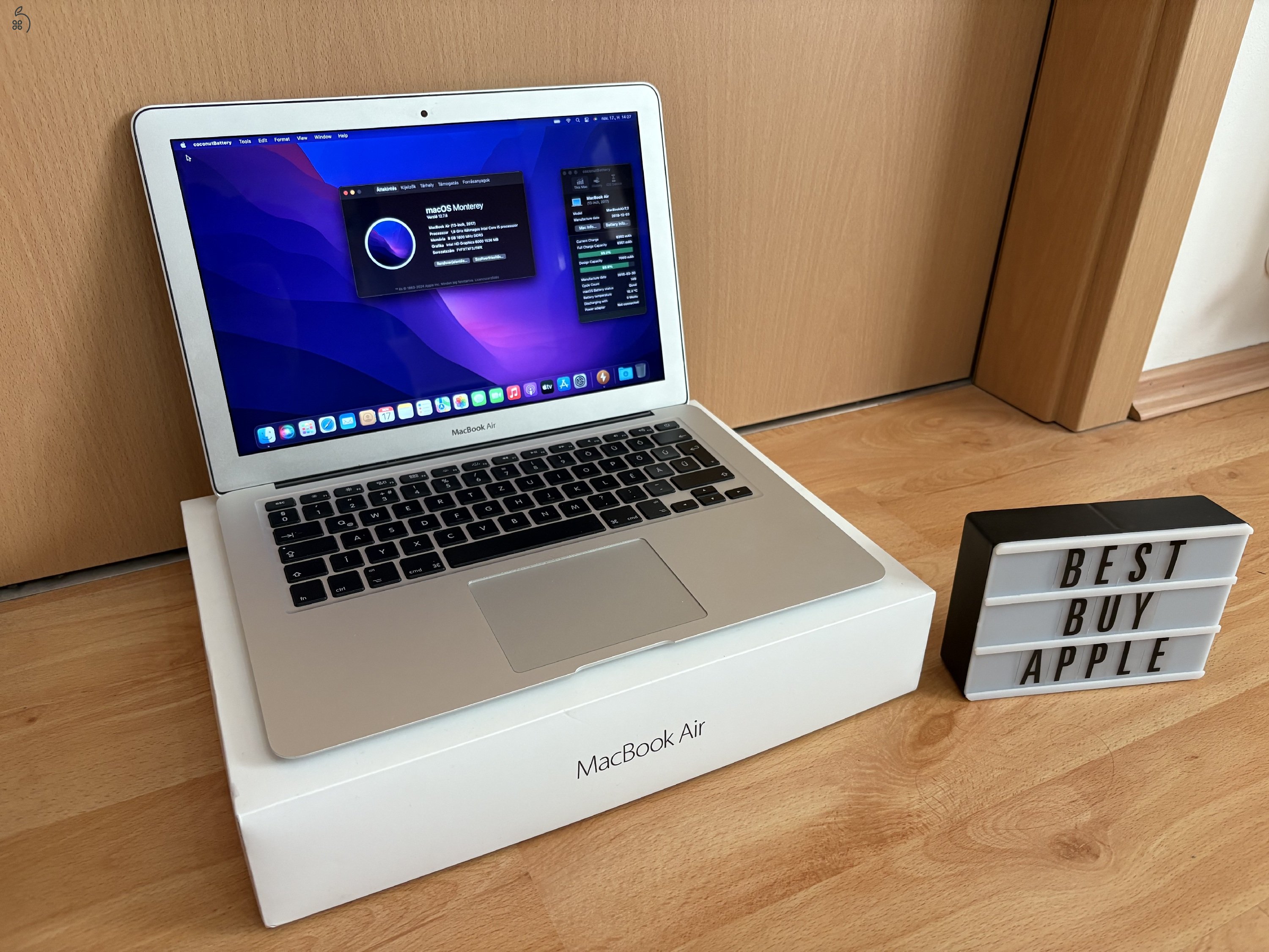 2017 MacBook Air 13 / i5 / 8GB / 128GB SSD / 89%-os Aksival Eladó ! ! !