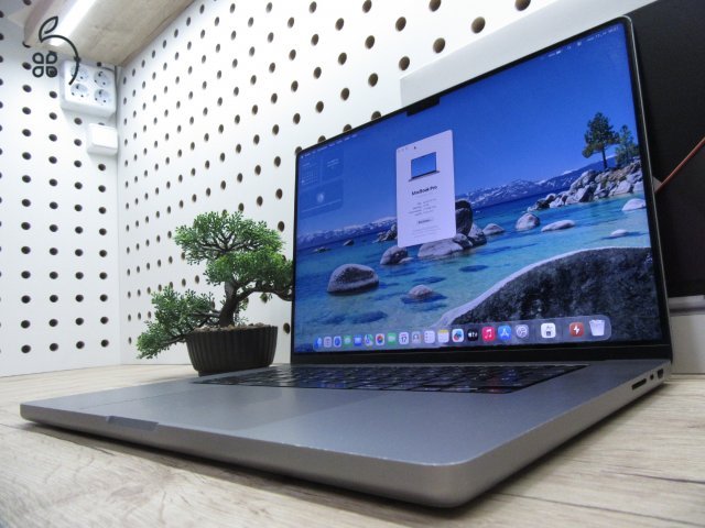 Apple MacBook Pro 16” (2021, M1 Pro) – Liquid Retina XDR + ProMotion 120 Hz, akár 21 óra – 16 GB RAM – 512 GB SSD – Használt, megkímélt – 581 ciklus / 86% akku – 3 hónap garancia