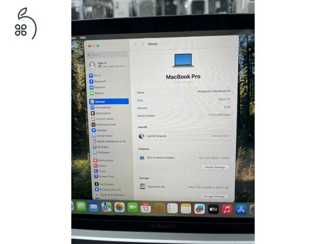 Kifogástalan, karcmentes , dobozos Macbook Pro M1 chipes gép, a képen láthatóan makulátlan állapotban.     91% akkuállapot, a legújabb Macos.     Dobozával, töltőjével, 6 hó garanciával, számlával, üzletből.     Beszámitás Lehetséges.     megrendelhe