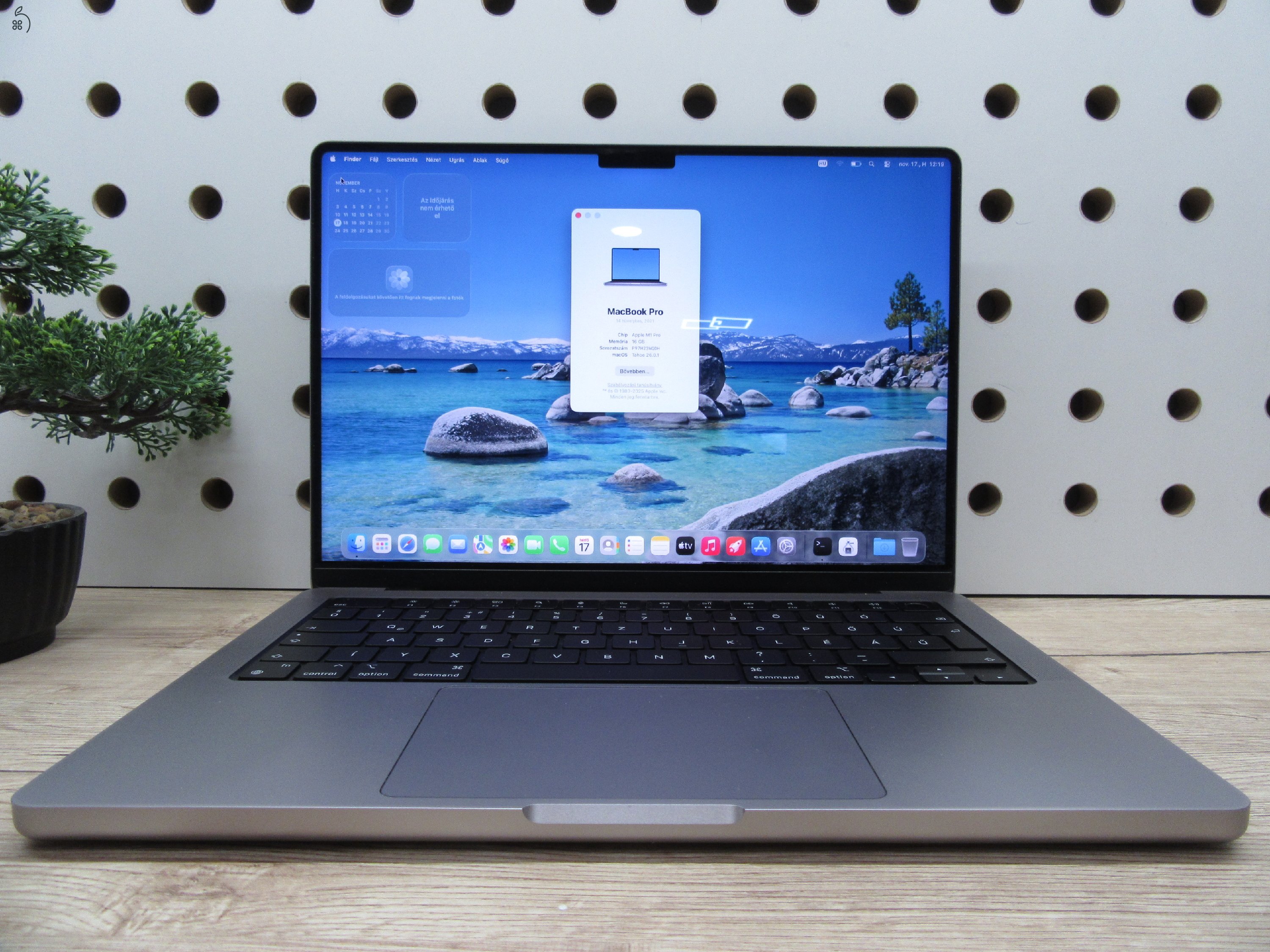 Apple MacBook Pro 14” (2021, M1 Pro) – Liquid Retina XDR + ProMotion 120 Hz, akár 17 óra – 16 GB RAM – 1 TB SSD – Használt, karcmentes – ~86% akku – 3 hónap garancia
