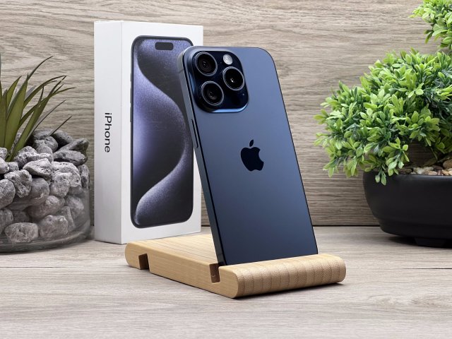 Hibátlan iPhone 15 Pro Blue Titanium 128GB 2 ÉV Garanciával Számlával 91% Akku