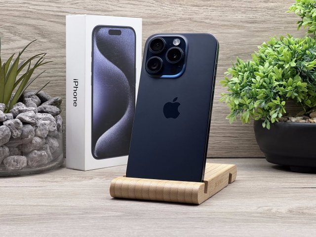 Hibátlan iPhone 15 Pro Blue Titanium 128GB 2 ÉV Garanciával Számlával 91% Akku