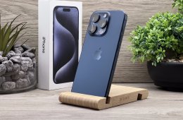 Hibátlan iPhone 15 Pro Blue Titanium 128GB 2 ÉV Garanciával Számlával 91% Akku