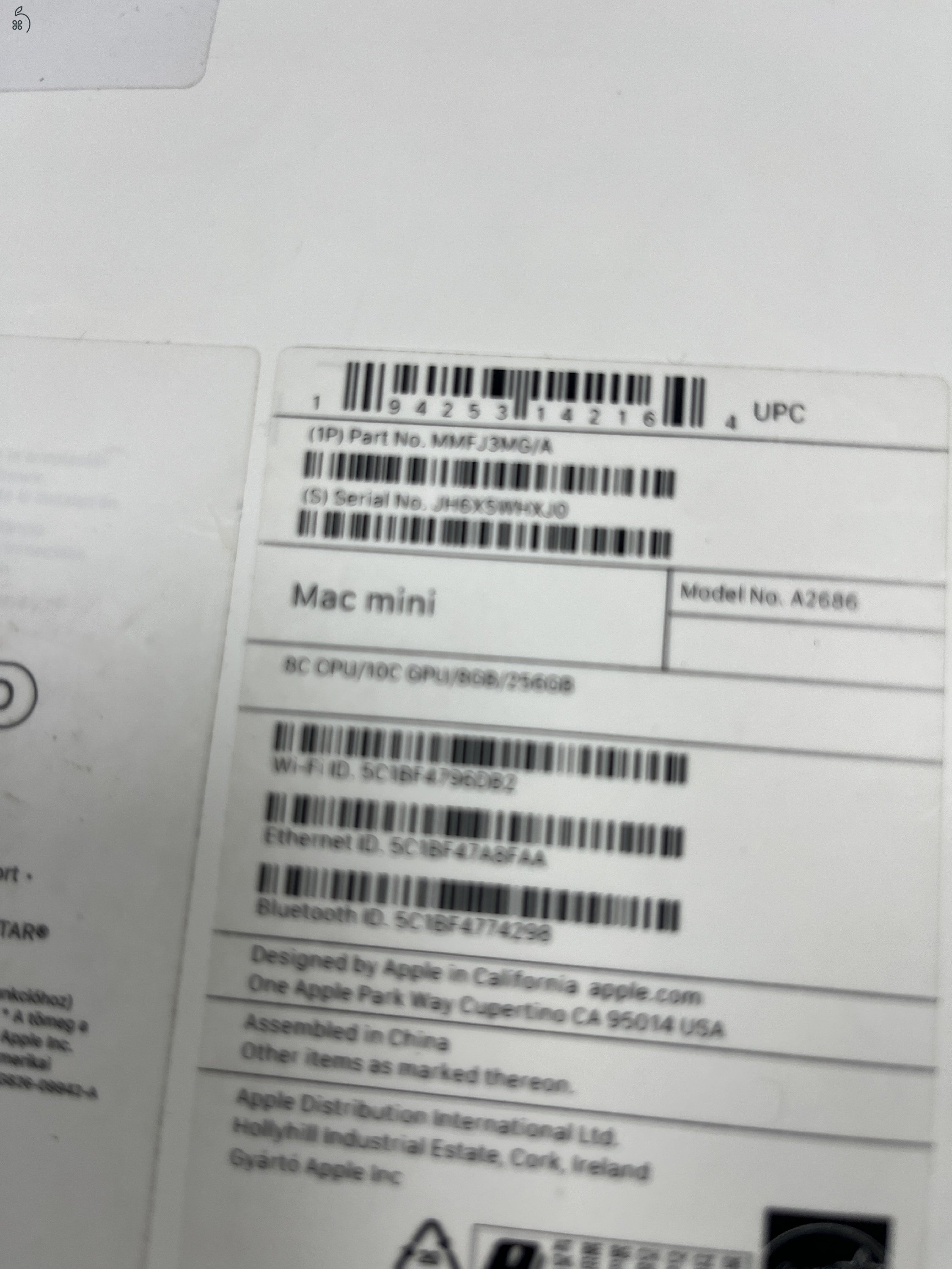 Apple MacMini M2 8G/256GB Garanciával, üzletből