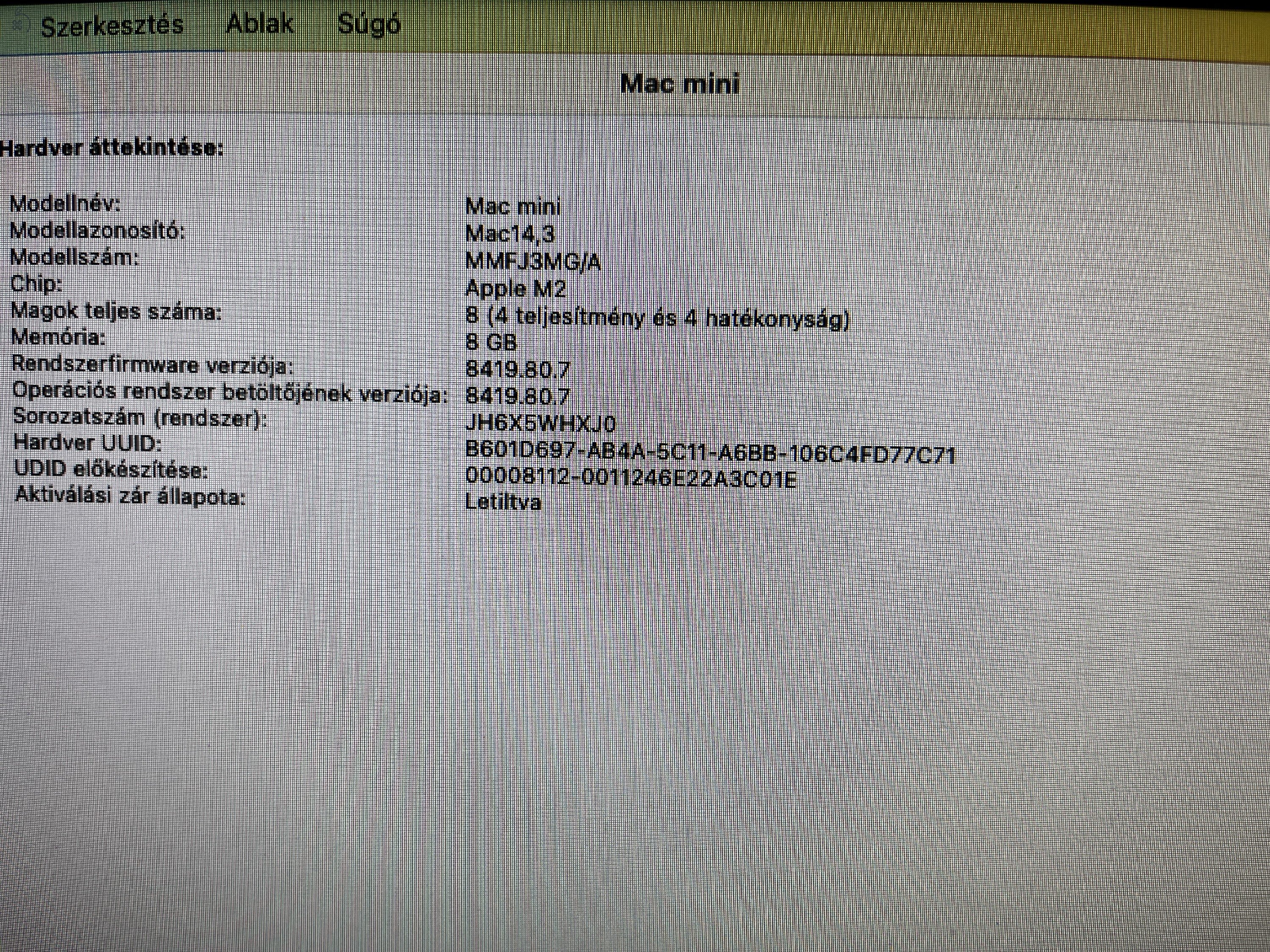 Apple MacMini M2 8G/256GB Garanciával, üzletből