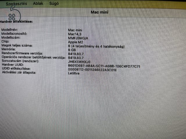 Apple MacMini M2 8G/256GB Garanciával, üzletből