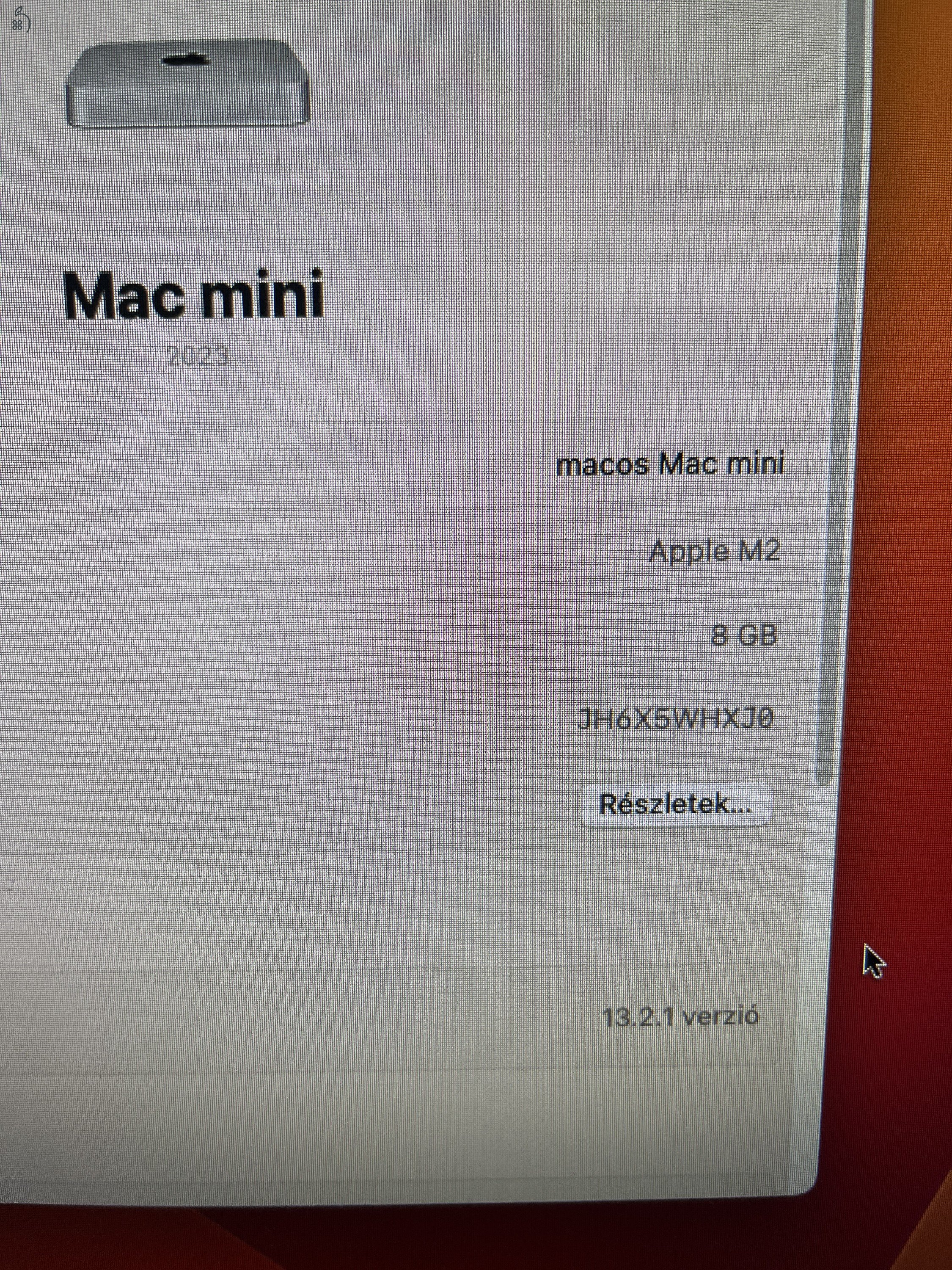 Apple MacMini M2 8G/256GB Garanciával, üzletből
