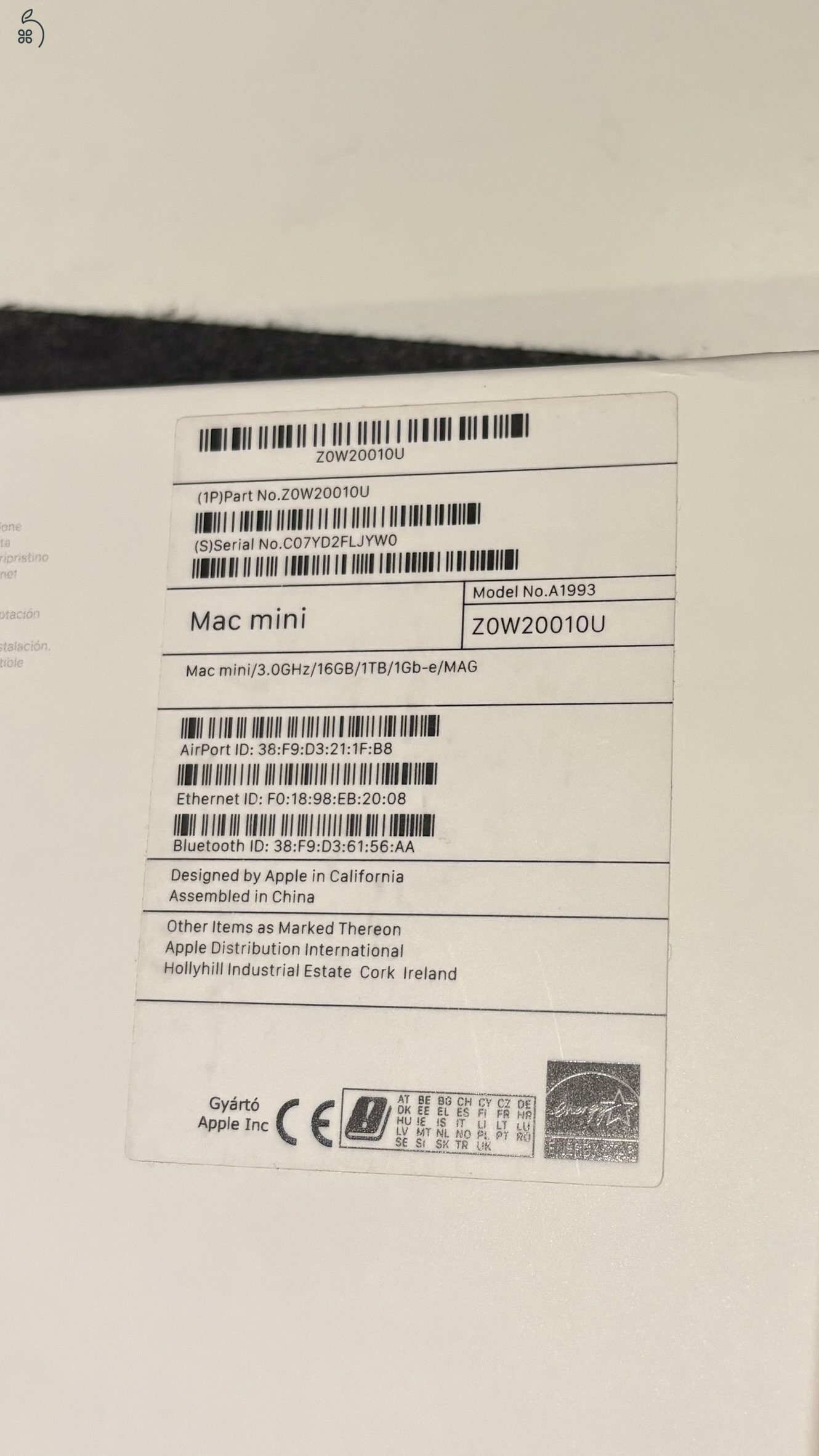 Mac mini 2018 i5 (6-core), 1 TB SSD, 16GB RAM