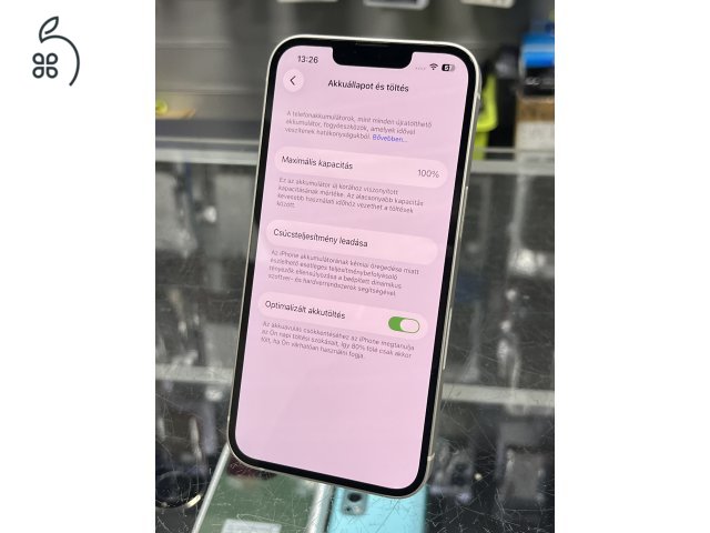 Iphone 13 128GB Fehér, 100% Új Akkuval, Garanciával, Üzletből
