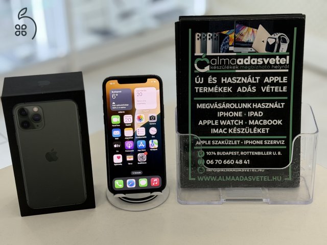 iPhone 11 Pro 64GB Fekete Független Használt/1-3 hónap gar./Akku 100%/p4581
