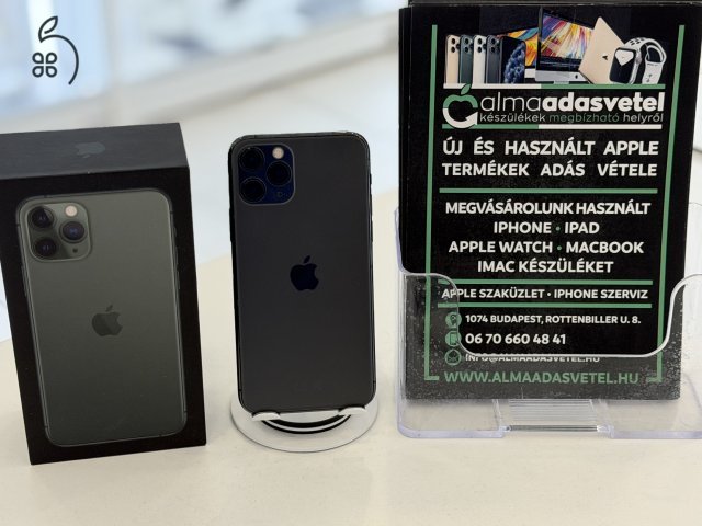 iPhone 11 Pro 64GB Fekete Független Használt/1-3 hónap gar./Akku 100%/p4581
