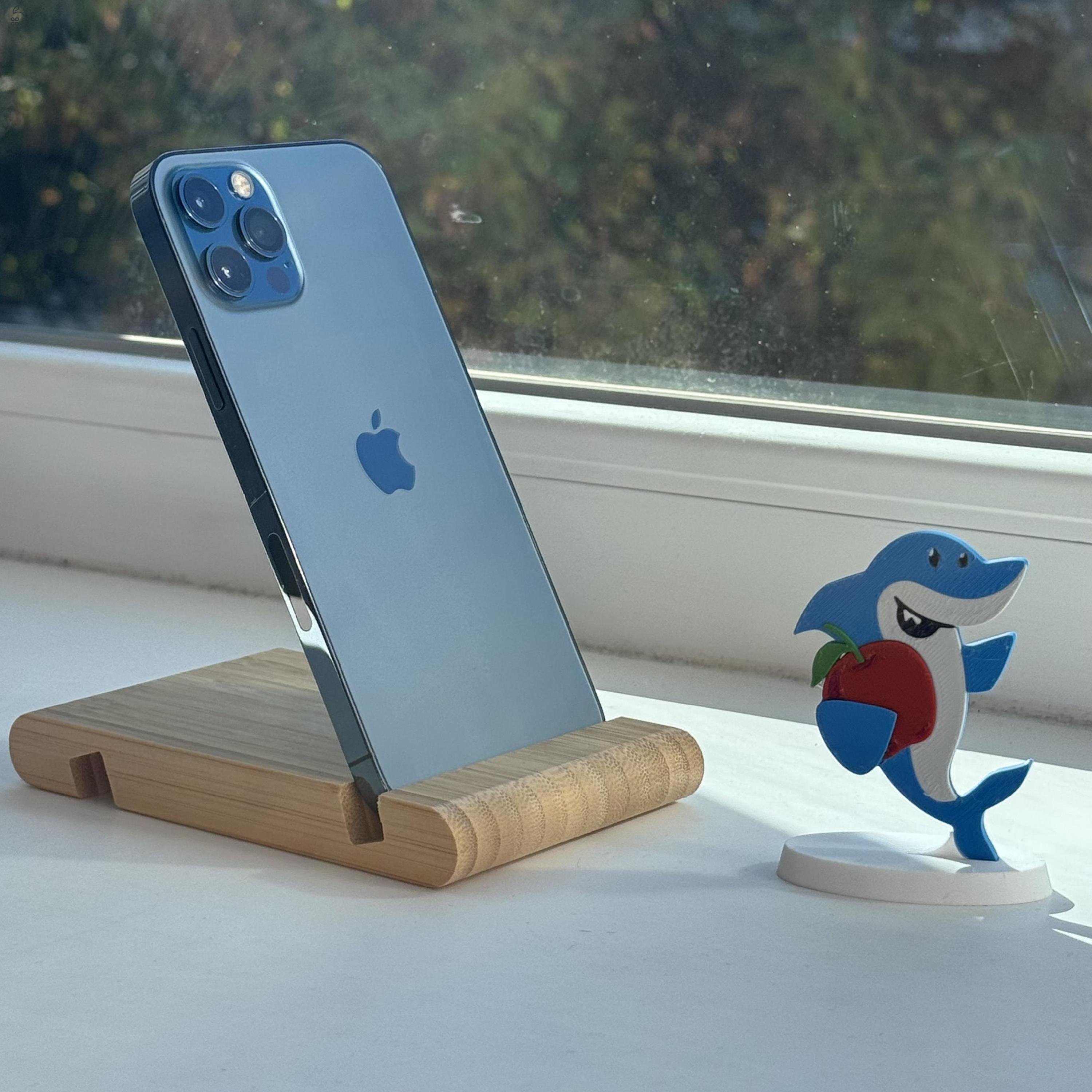 HIBÁTLAN iPhone 12 Pro 128GB Pacific Blue- 1ÉV GARANCIA -Kártyafüggetlen, MS3948, 100% Akkumulátor