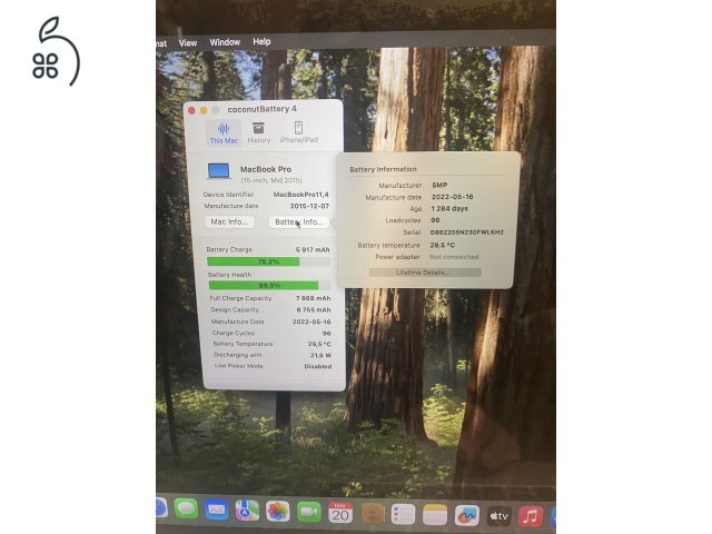 MacBook Pro Mid 2015 újszerű akkumulátorral