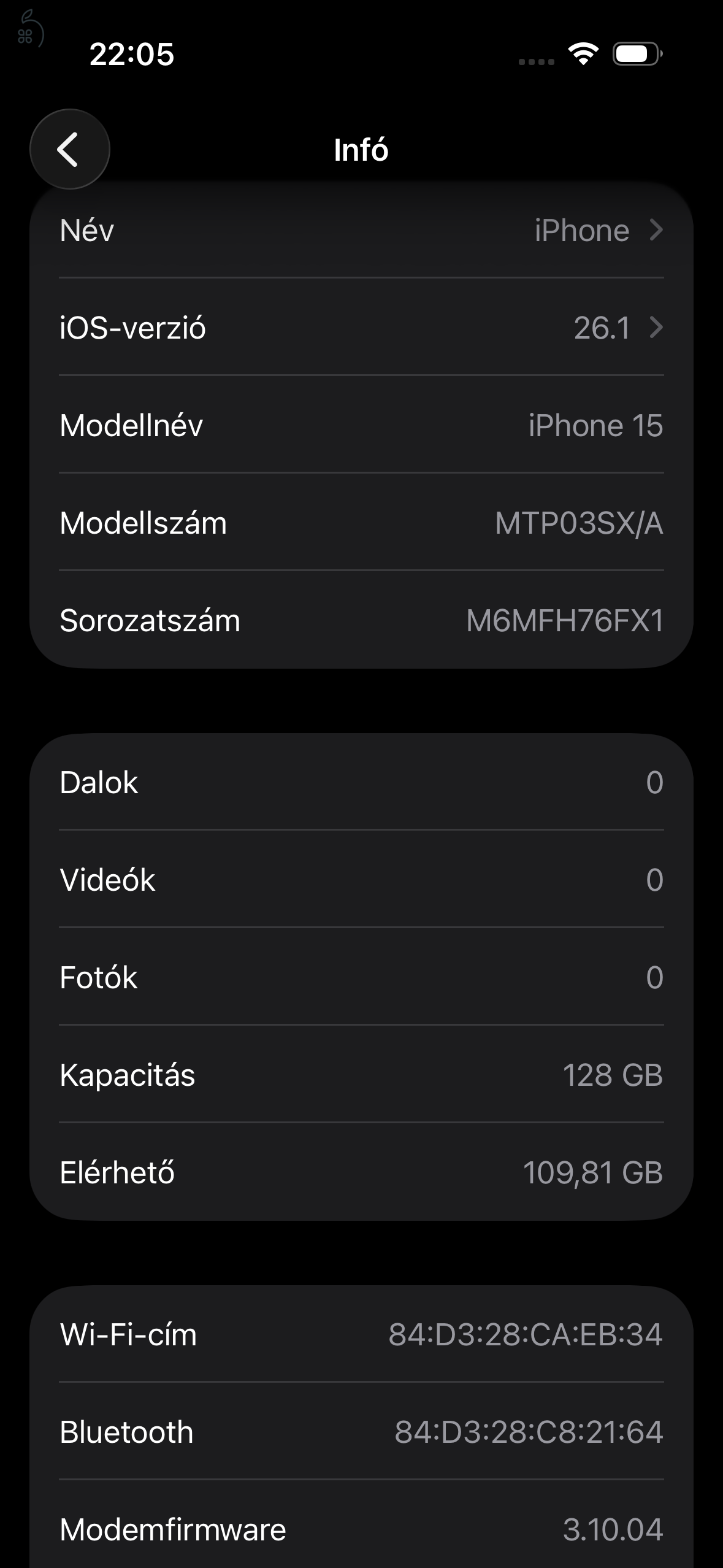 Iphone 15 128 GB black