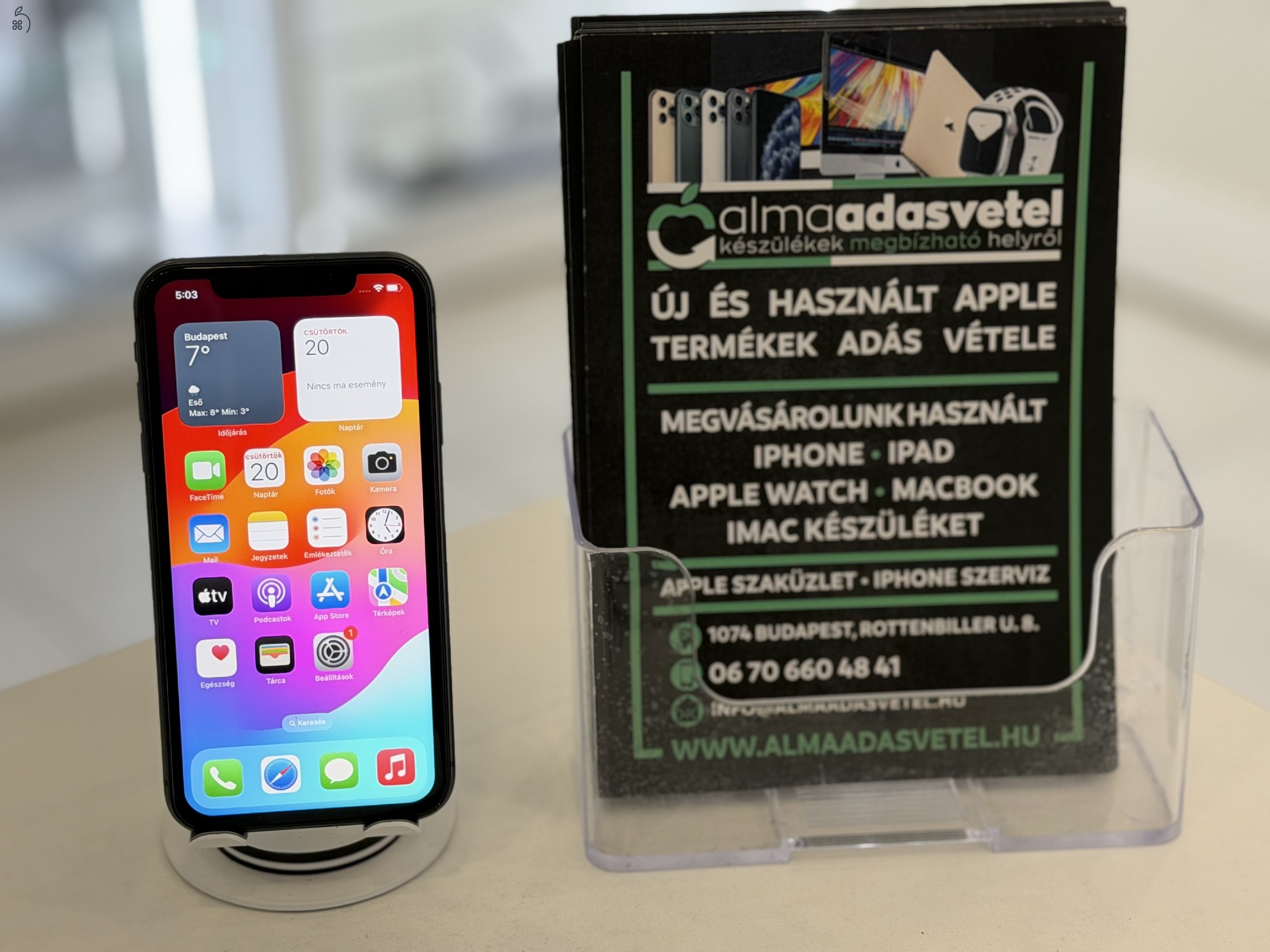 iPhone 11 64GB Független Használt/1-3 hónap gar./Akku 100%/p4586