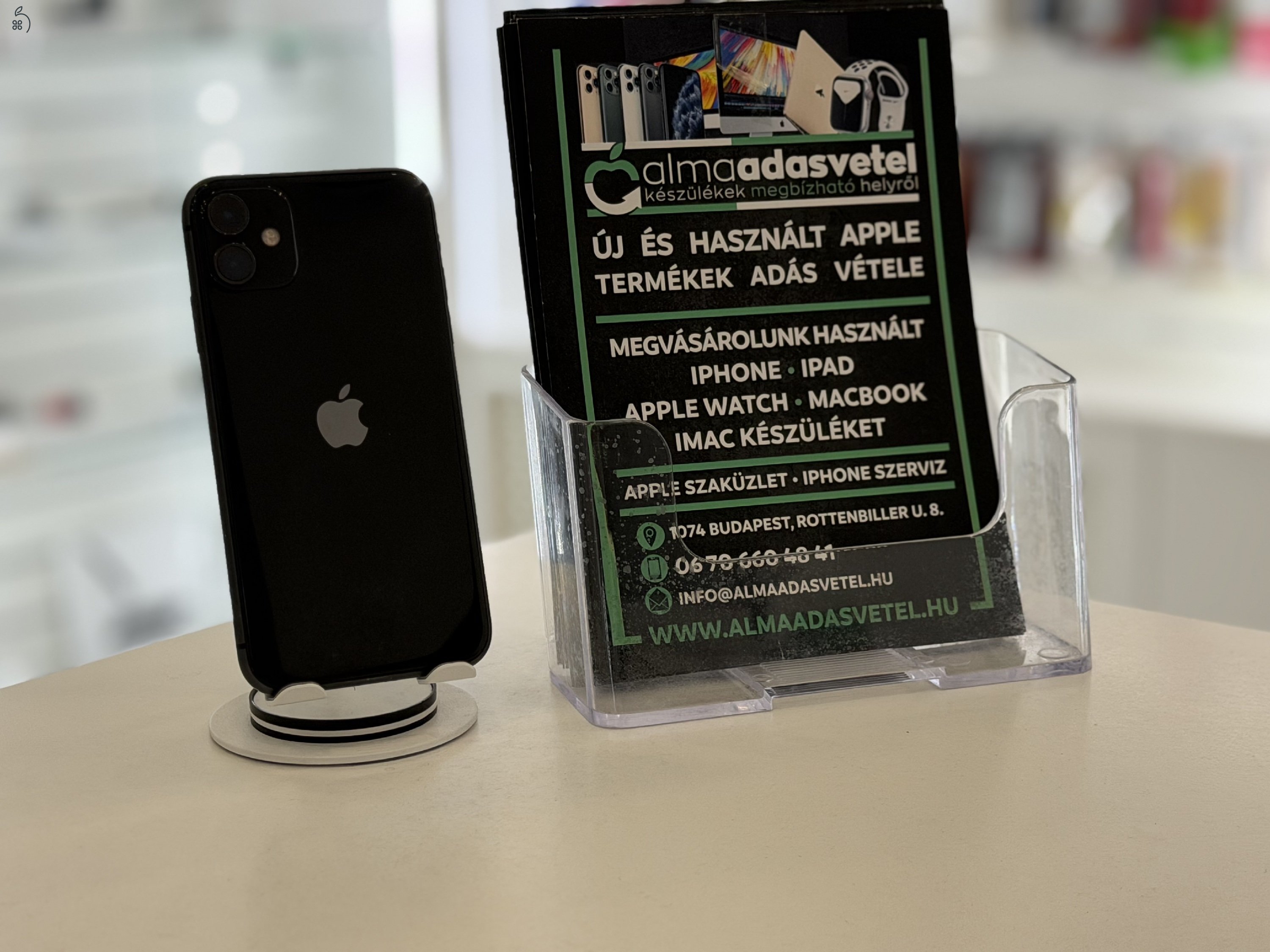 iPhone 11 64GB Független Használt/1-3 hónap gar./Akku 100%/p4586