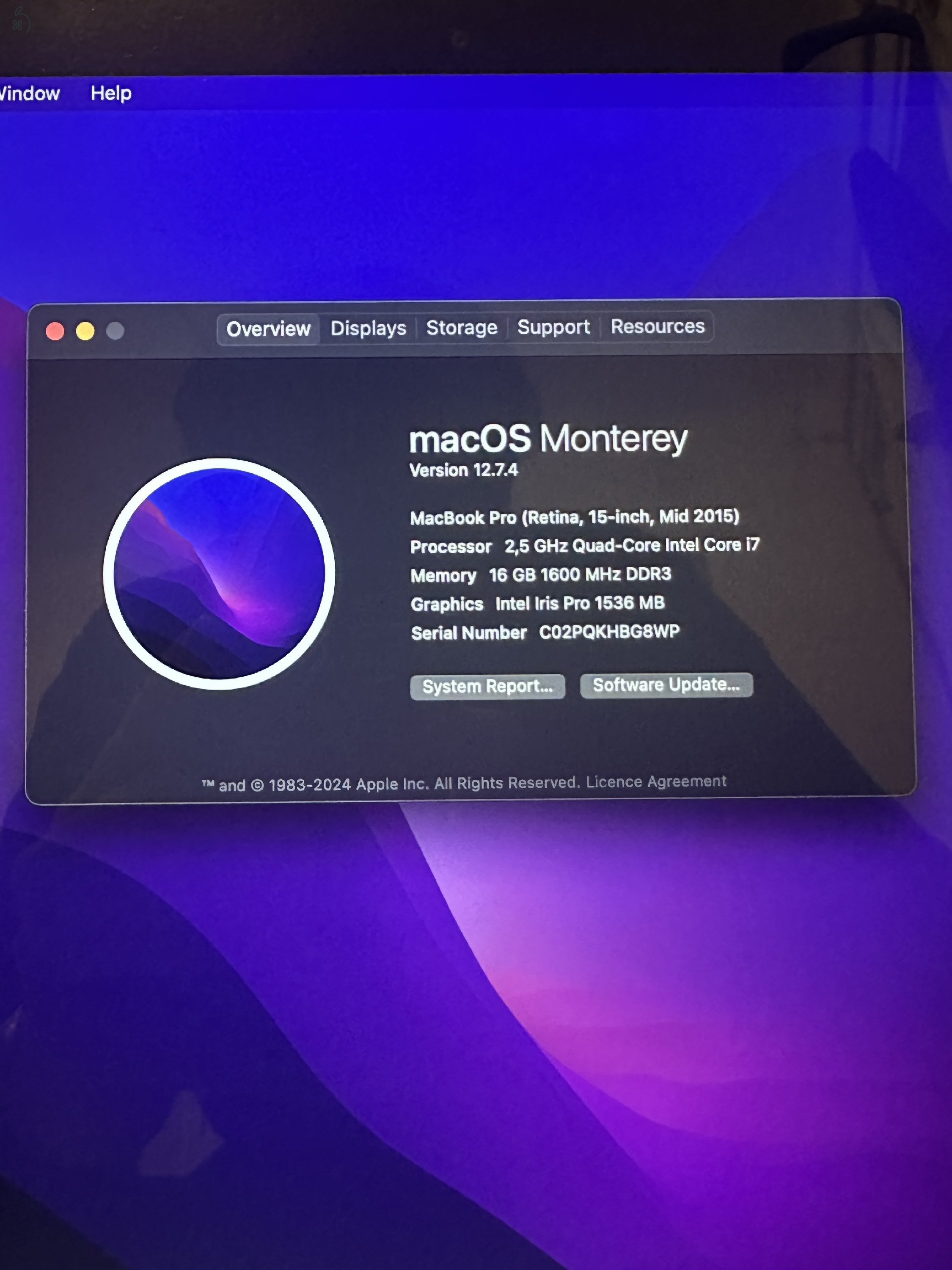 MacBook Pro 15” Retina Mid-2015 – 325 ciklusos akku!! i7/16GB/512GB SSD