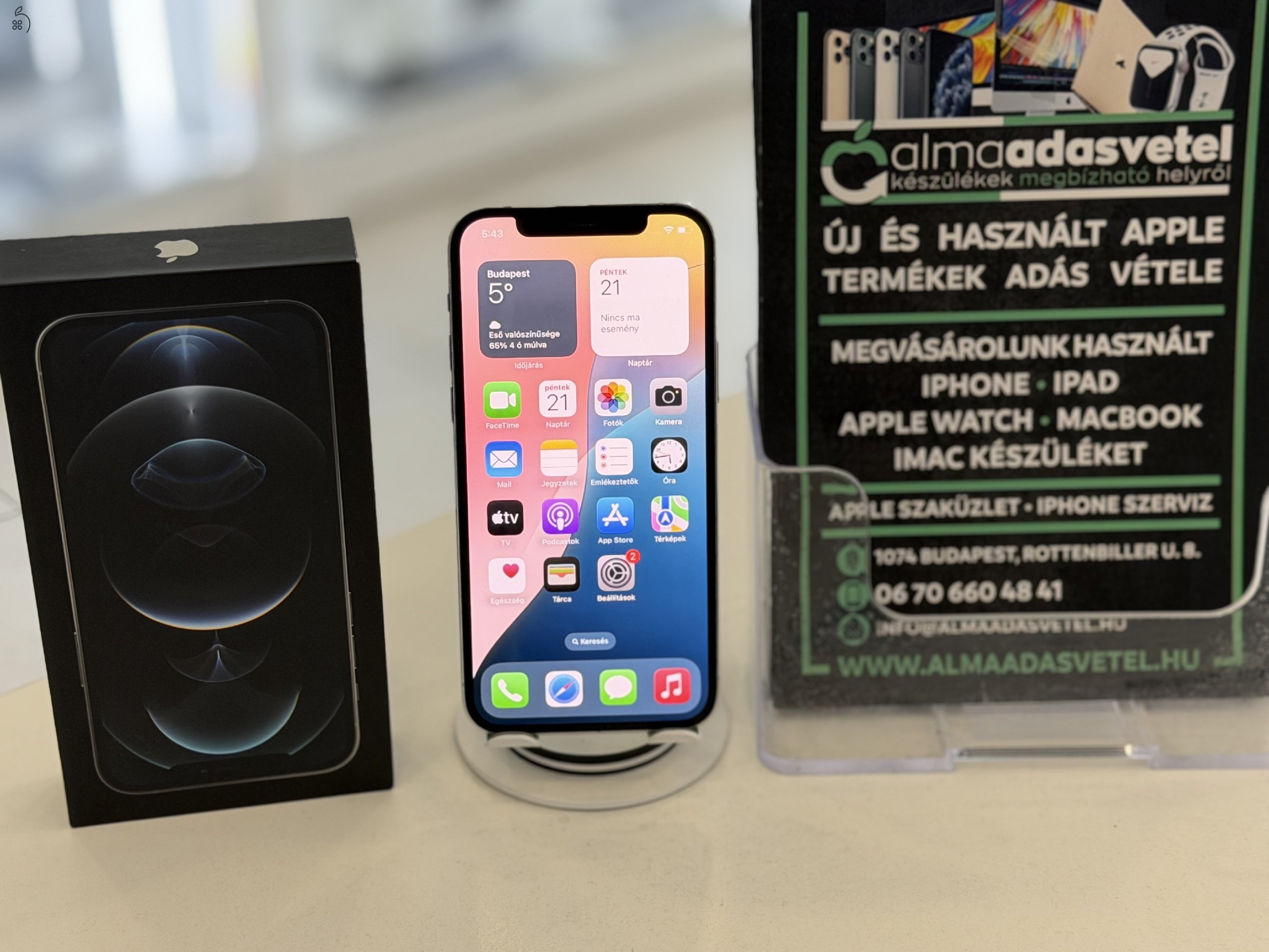 iPhone 12 Pro 128GB Yettel Használt/1 hónap gar./Akku 100%/p4587