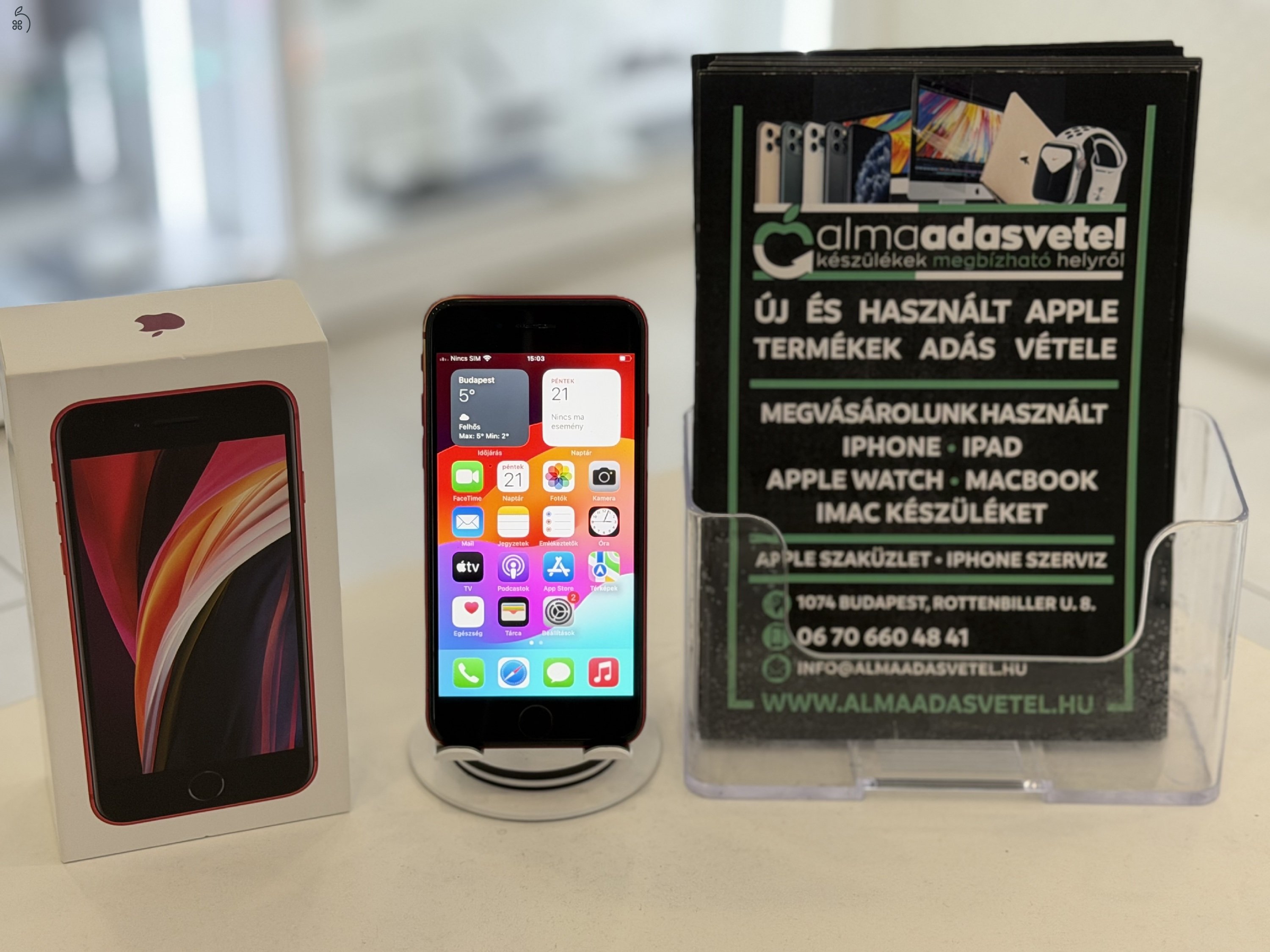 iPhone SE 64GB 2Gen. Független Használt/1-3 hónap gar./Akku 100%/p4588