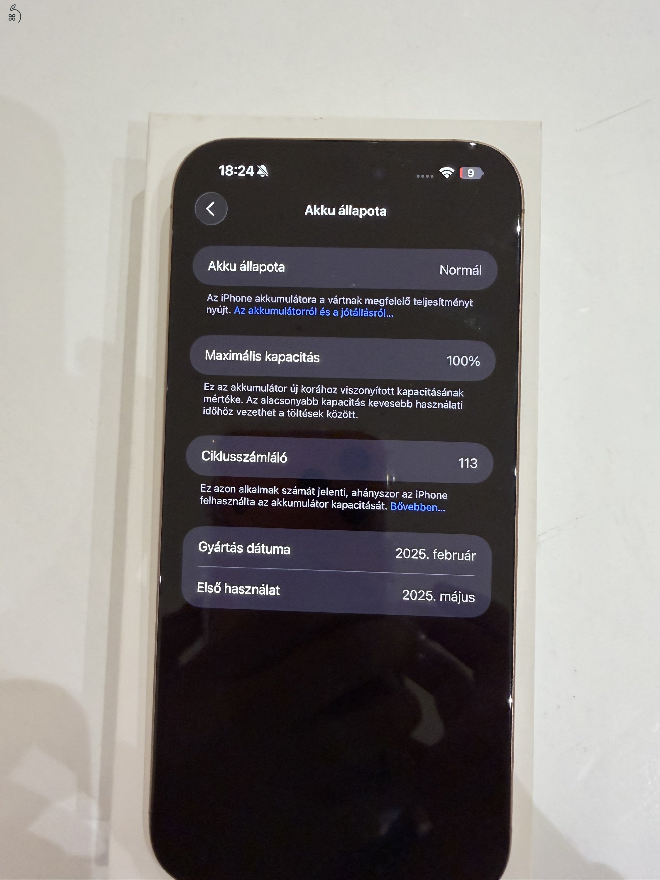 iPhone 16 Pro Max 256GB - szinte új