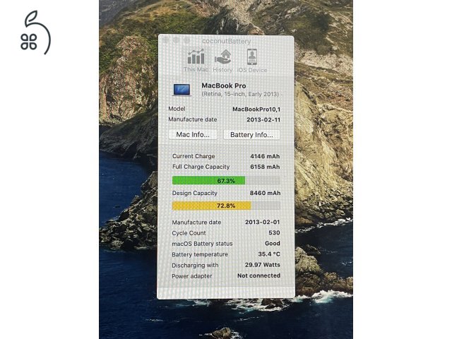 MacBook Pro retina 15” i7 16gb 256SSD