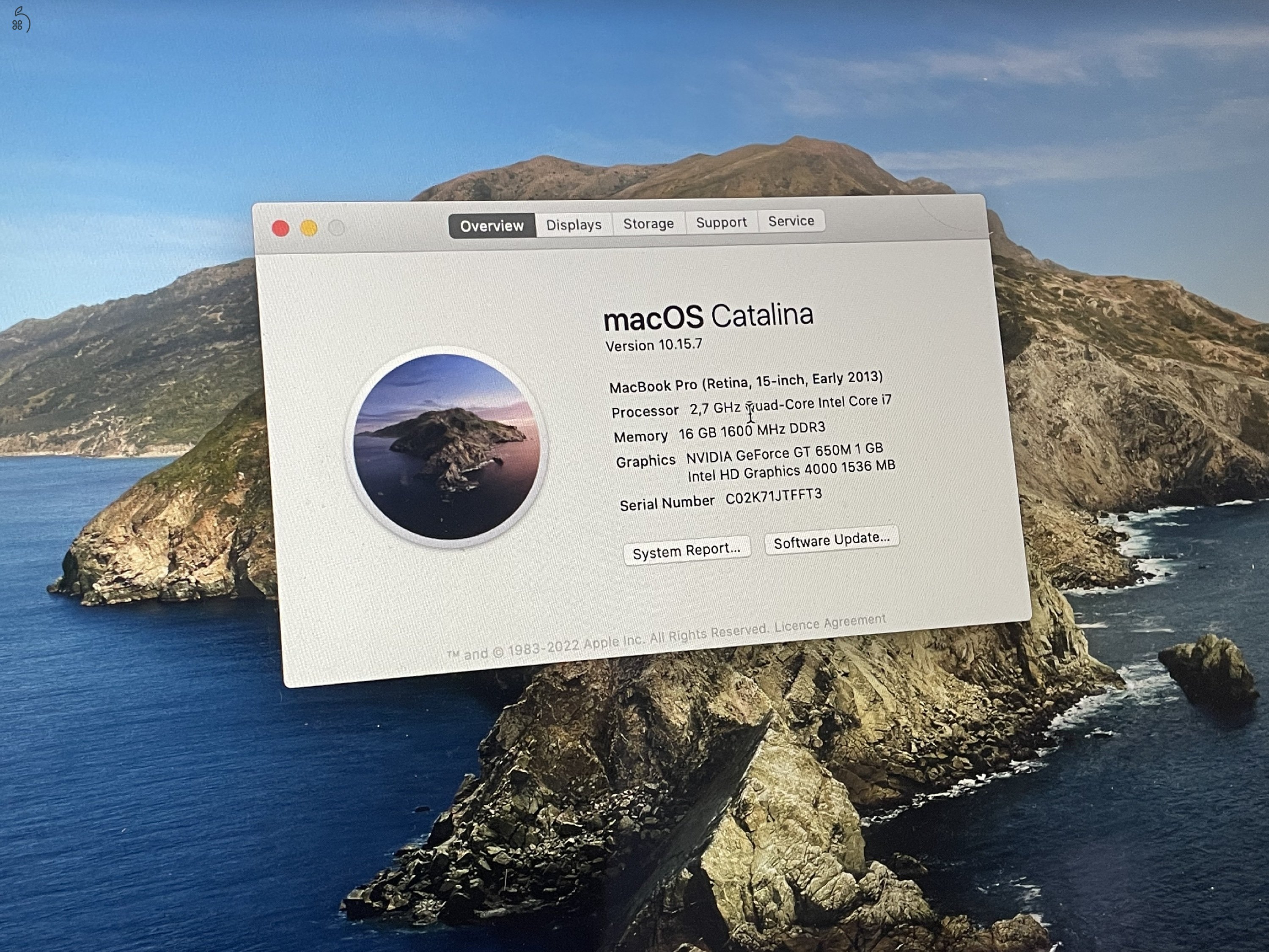 MacBook Pro retina 15” i7 16gb 256SSD