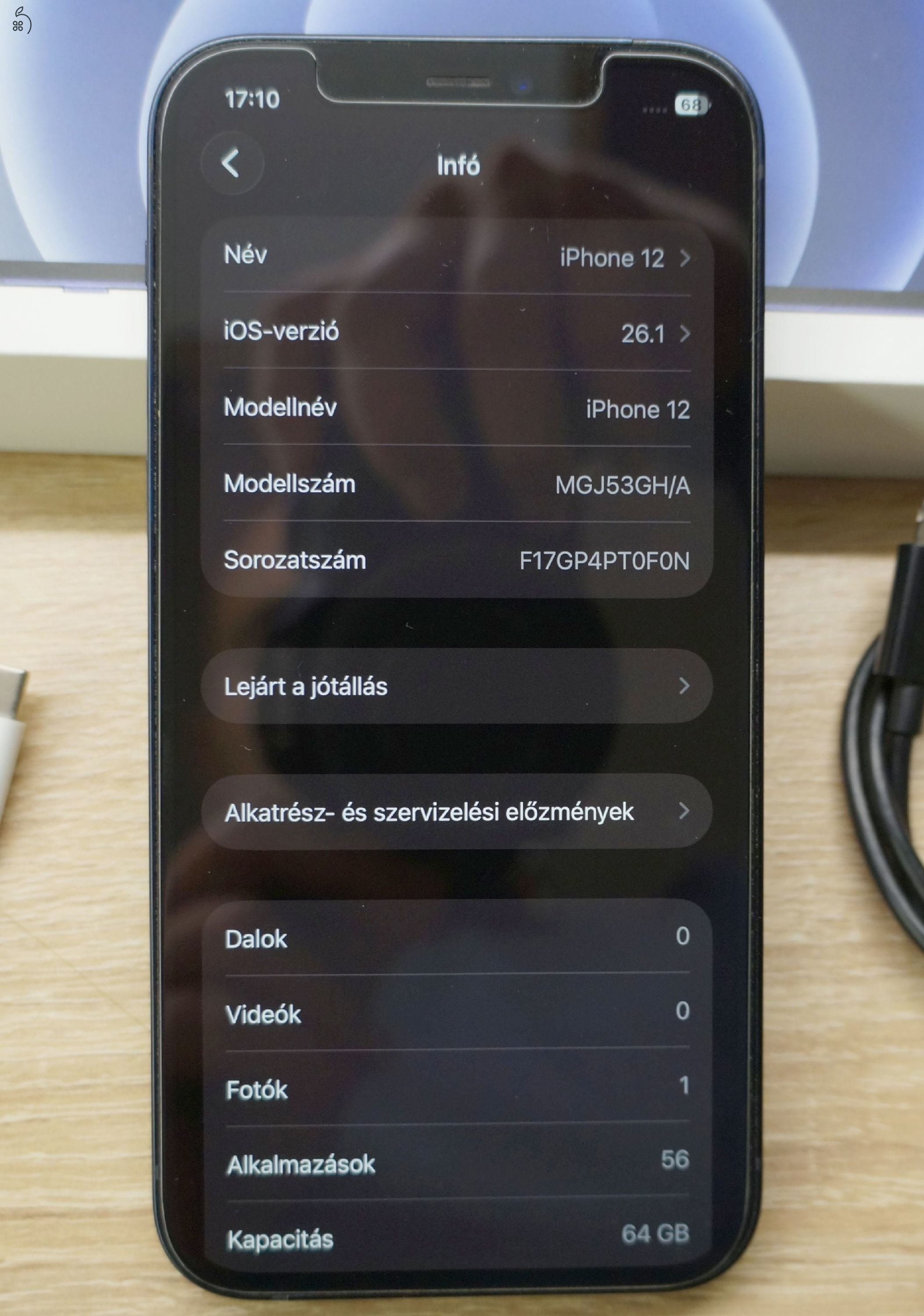iPhone 12 64 GB kártyafüggetlen, fekete, újszerű állapot