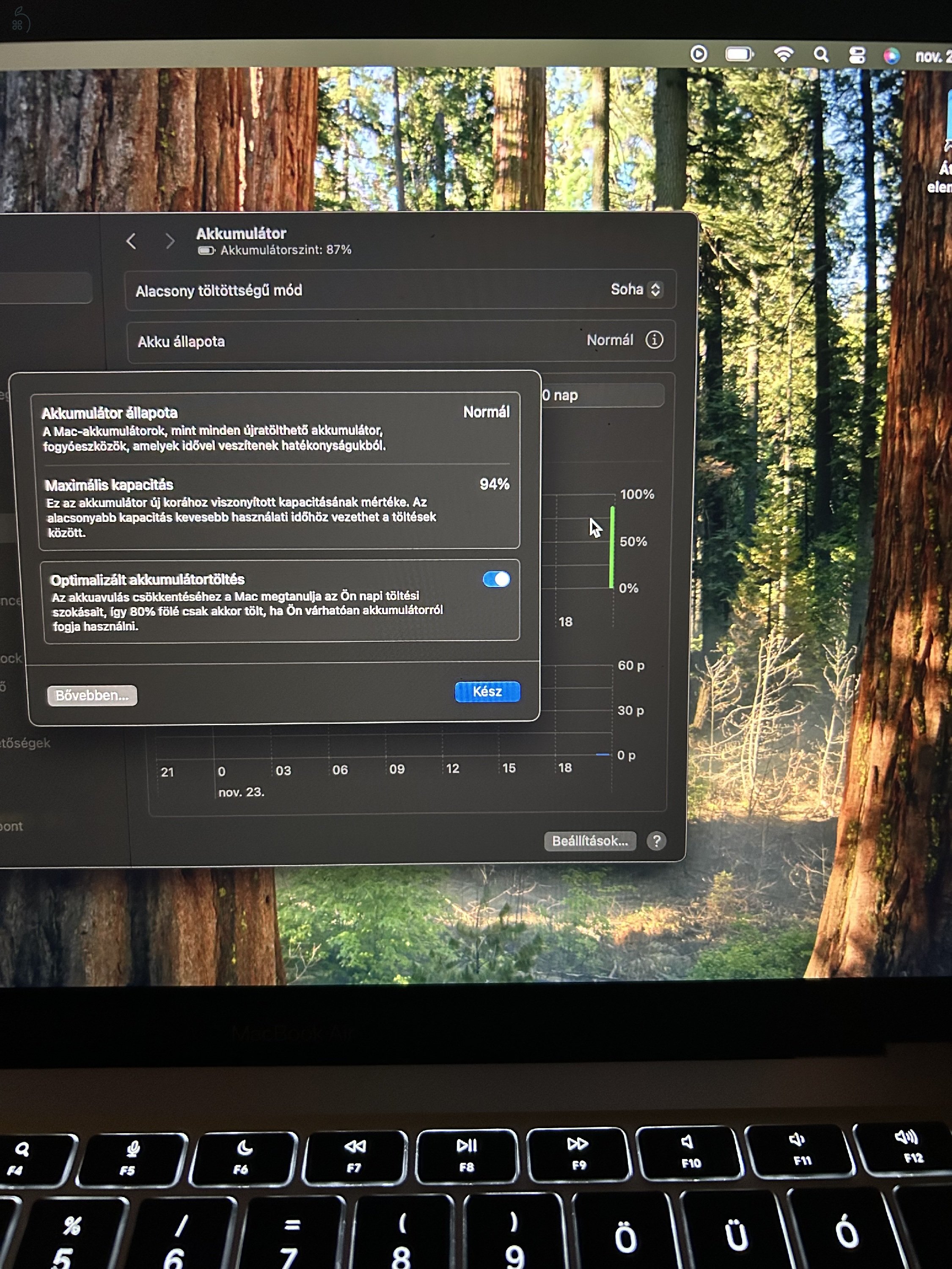 2020 M1 Macbook Air kitűnő 13”